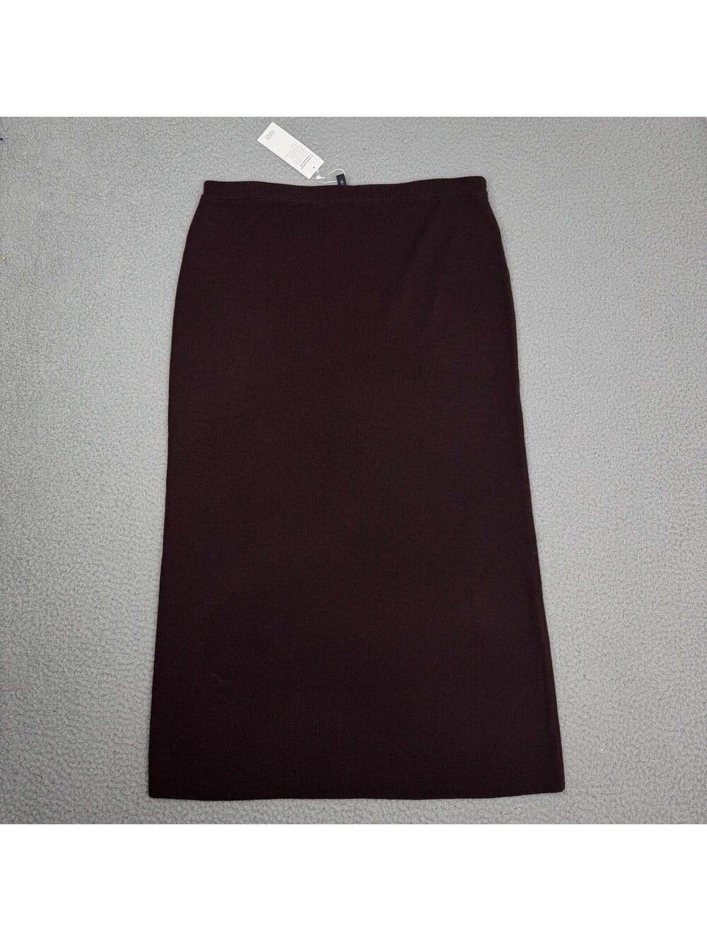 Eileen Fisher 100% Extra Fine Merino Wool F/L Pencil Skirt Cassis Dark Maroon